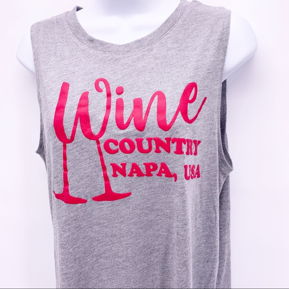 Modern Lux Wine Country Graphic Tank Top Sz M - Picture 3 of 5